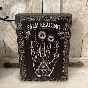 COPY - Distressed Wooden Halloween Palm Reading Tabletop Decor